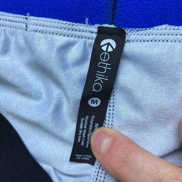 Ethika Womens Sz Medium Blue Geometric Skinny Leg Athletic Modal Leggings EUC - Picture 2 of 6